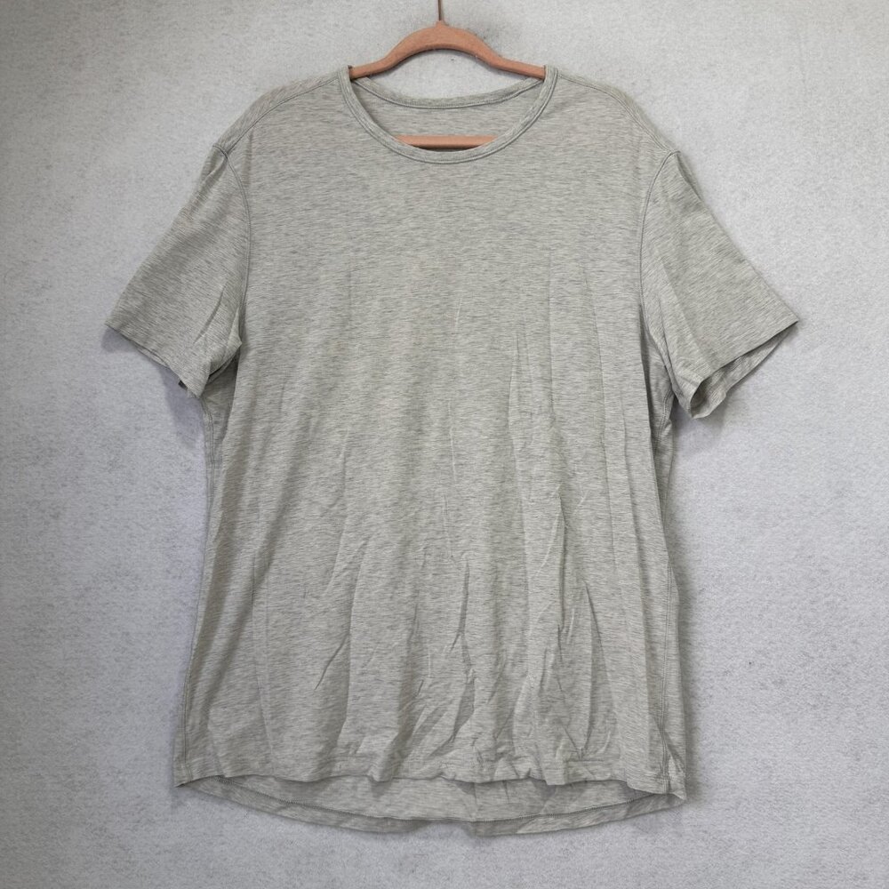 Lululemon Shirt Mens XL Gray Short Sleeve Crewneck Athletic Top Workout